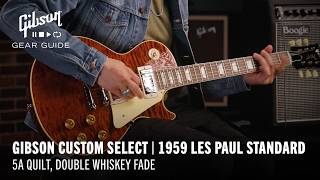 NEW Gibson Custom Select 1959 Les Paul Standard 5A Quilt Double Whiskey Fade [upl. by Artenahs]