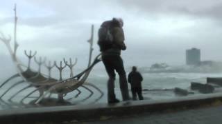 Crazy Wind Storm 70 ms 150 mph in Reykjavik Iceland [upl. by Mientao]