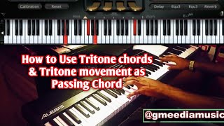 How to use tritone chords and tritone movement as substitution passing chords to sound like a Pro [upl. by Hertha199]