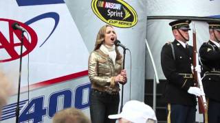 Melora Hardin Sings Anthem  NASCAR Dover DE Oct 2 2011 [upl. by Foley]