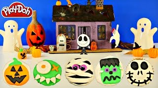 How To Make Halloween Play Doh Cupcakes Jack Skellington Frankenstein JackOLantern by DCTC [upl. by Dekow]