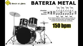 Bateria metal 150 bpm doble bombo binario [upl. by Nyleaj363]