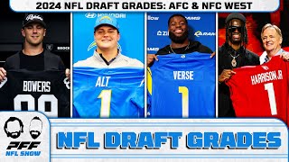 Draft Grades 2024 NFL Draft  AFC West amp NFC West  PFF NFL Show [upl. by Essenaj]