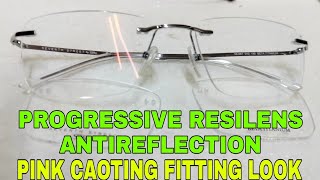 Progressive Resilens Antireflection Pink Coating Glass Fitting amp Look  Hindi Video [upl. by Neelram]