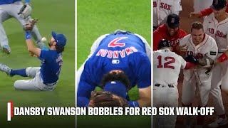 Dansby Swanson BOBBLES THE BALL to let the Red Sox WALK IT OFF 😳  ESPN MLB [upl. by Domineca]