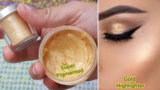 DIY Cream Gold Highlighter Make your own Highlighter at homeDIY primer  Gold Face illuminator [upl. by Shere]