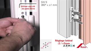 ARMEN Reglage des paumelles de portes dentrée PVC [upl. by Rfinnej]