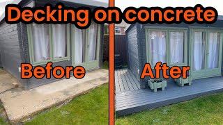 How to lay decking onto concrete easy and simple method [upl. by Navoj]