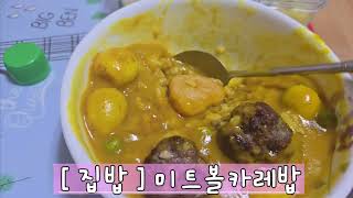 미트볼 카레 meatballs curry 집밥 homemadefood 대한민국 korea 퓨전음식 [upl. by Olmstead]