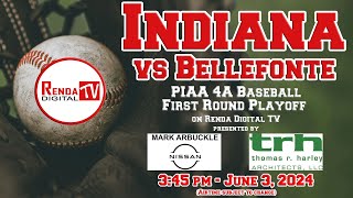 PIAA 4A Baseball First Round Playoff Indiana vs Bellefonte 6324 [upl. by Panthea]