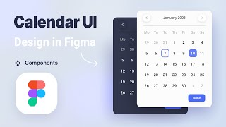 Functional Calendar Date picker UI Design in Figma  Interactive Components [upl. by Ailev2]