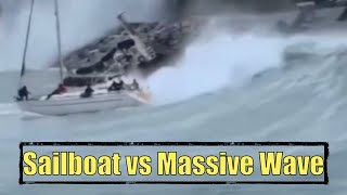 Sailboat vs Massive Wave  Googans of the Week [upl. by Ednew]