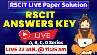 RSCIT Answer key today rscit answer key 22 january 2023 RSCIT 22 Jan 2023 Answerkey RSCIT Answerkey [upl. by Nosredna706]