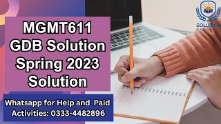 MGMT611 GDB Solution 2023  MGMT 611 GDB  MGMT611  MGMT611 GDB Spring 2023 [upl. by Minton]