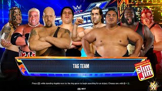 Big Show Rikishi Andre The Giant amp Umaga vs Yokozuna The Great Khali Mark Henry amp Vader  WWE 2K24 [upl. by Nnasor339]