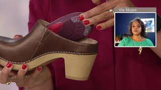 Dansko Leather Heeled Mules  Abbie on QVC [upl. by Adnawot]