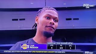 Cam Reddish post interview  Lakers defeat Blazers 10795 [upl. by Harlin509]