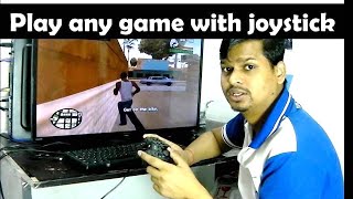 play anygame with joystickrumblepad joystick pc me setup kaise kare [upl. by Ecneitap]