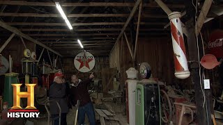 American Pickers Flooded Petroliana Collectibles Season 20  Exclusive  History [upl. by Notsej254]