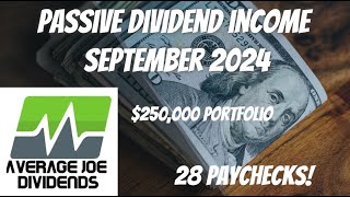 SEPTEMBER 2024 Passive Income From 250000 Dividend Portfolio financialfreedom stocks investing [upl. by Salhcin]