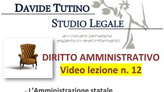 Diritto Amministrativo Video lezione n12  LAmministrazione statale [upl. by Niarbo198]