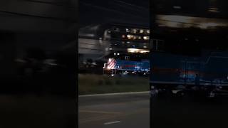 Brand new Metra locomotive passes the Shure building metra sd70mach chicago train niles [upl. by Nyret]