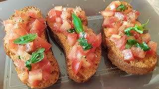 BRUSCHETTA COM TOMATE E MANJERICÃO antipasto italiano [upl. by Hebel]