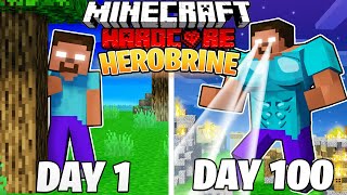 I Survived 100 DAYS as HEROBRINE in HARDCORE Minecraft [upl. by Raynard]