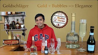 Goldschlager Schnapps Review in Hindi  Prosecco Gold Rush Cocktail Recipe Golden Drink cocktails [upl. by Nibla]