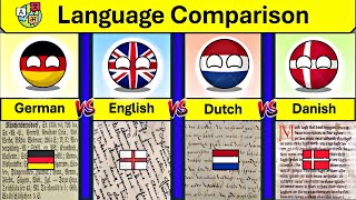 English Vs German Vs Dutch Vs Danish Language Comparison Germanic language family  Indo European [upl. by Anomahs192]