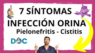 5 Síntomas de INFECCIÓN ORINA o CISTITIS  2 Síntomas de PIELONEFRITIS o infección del RIÑÓN [upl. by Manchester]