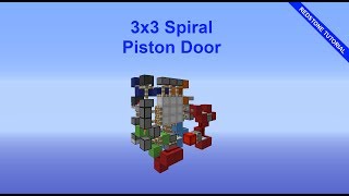 Minecraft 3x3 Spiral Piston Door  113  Redstone Tutorial [upl. by Leva]