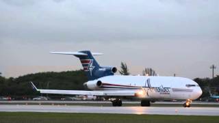 INSANELY LOUD 727 TAKEOFF Amerijet At Miami International [upl. by Ynnattirb]