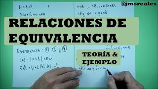 Relaciones de equivalencia definición y ejemplo [upl. by Idnor]