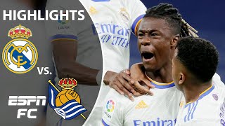 Eduardo Camavinga and Luka Modric hit HUGE goals as Real Madrid beat Real Sociedad 41  ESPN FC [upl. by Hsenid]