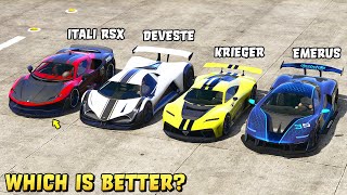 GTA 5  ITALI RSX vs EMERUS vs DEVESTE EIGHT vs KRIEGER  Track test included [upl. by Anitel]