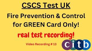 CSCS Card UK  CSCS Test 2024  CSCS Test for Green Card  cscscard  13 fireprevention control [upl. by Hakvir940]