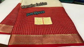 Pure Mysore silk sareesSilk Mark certifiedPrice12400120gsm thicknessOrder no 9000949464 [upl. by Nylidnarb674]