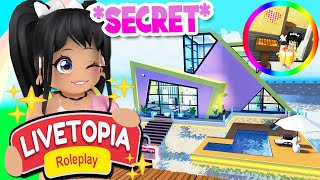 HIDDEN ART ROOM BEACH VILLA HOME in LIVETOPIA Roleplay roblox [upl. by Htyderem]