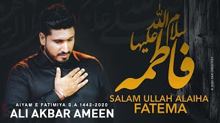 Noha Bibi Fatima Zahra 2021  SALAM ULLAH ALAIHA FATIMA  Ayam e Fatmiyah Noha 2021 Ali Akbar Ameen [upl. by Bose]