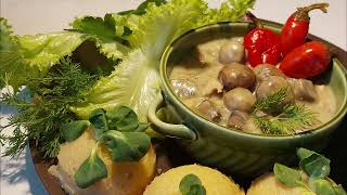 Ciulama de ciuperci reteta de postMushroom cream stew fasting recipe [upl. by Anwadal]