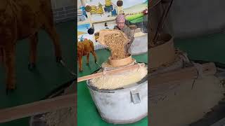 Grains stone mill grinding process Good tools and machinery can increase work efficiency [upl. by Akilak]