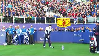 Bubba Watson Pumps Up the Crowd on the First Tee  2014 Ryder Cup [upl. by Melantha434]