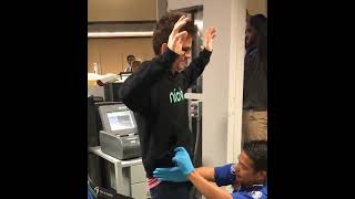 TSA agent touches mans groin and bare stomach during pat down [upl. by Norted]