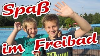 SommerFerien 2015 Vlog  Spaß im Freibad  Fun in the lido pool  Kanal für Kinder Kinderkanal [upl. by Leoine]