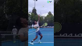 Auger Aliassime Serve in Slow Motion EMTennis shorts tennis [upl. by Card603]