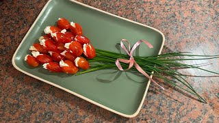 Тюльпаны на 8 марта рецепт закуски Tulips for March 8 aperitif recipe recipeрецепт [upl. by Janerich392]