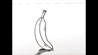 School Art How to Draw A Banana কলা অংকন [upl. by Cal663]