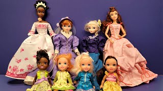 Fashion show  Elsa amp Anna toddlers amp their friends  Barbie dolls  dresses  gowns [upl. by Ahsinwad]