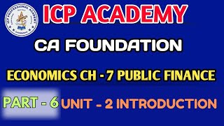 CA FOUNDATION ECONOMICS NEW SYLLABUS 2024  CH 7 PUBLIC FINANCE UNIT  2  Part 6  🔥 [upl. by Ocnarfnaig]